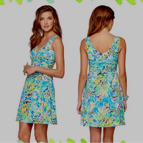 Lilly Pulitzer Sea Soirée Shianne V Neck Dress- SzXS-NEW WITH TAGS-VACAY IDEAL🎁 - Picture 1 of 12